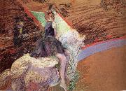 Henri  Toulouse-Lautrec in the circus Fernando, horseman on Weibem horse painting